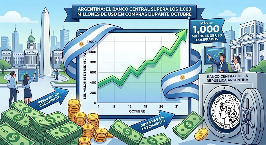 Argentina supera los US$1.000 millones en compras de dólares durante octubre
